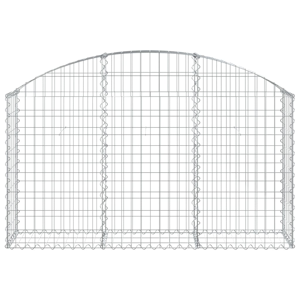 Gabione mit Hochbogen 150x30x80/100 cm Verzinktes Eisen