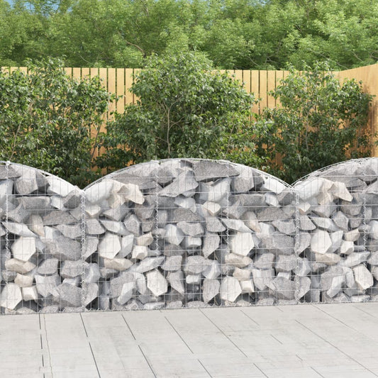 Gabione mit Hochbogen 150x30x80/100 cm Verzinktes Eisen - Pazzar.ch
