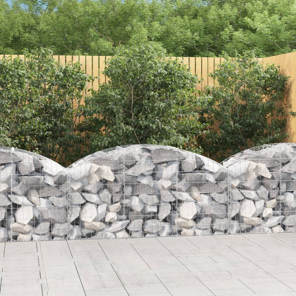 Gabione mit Hochbogen 150x50x60/80 cm Verzinktes Eisen - Pazzar.ch