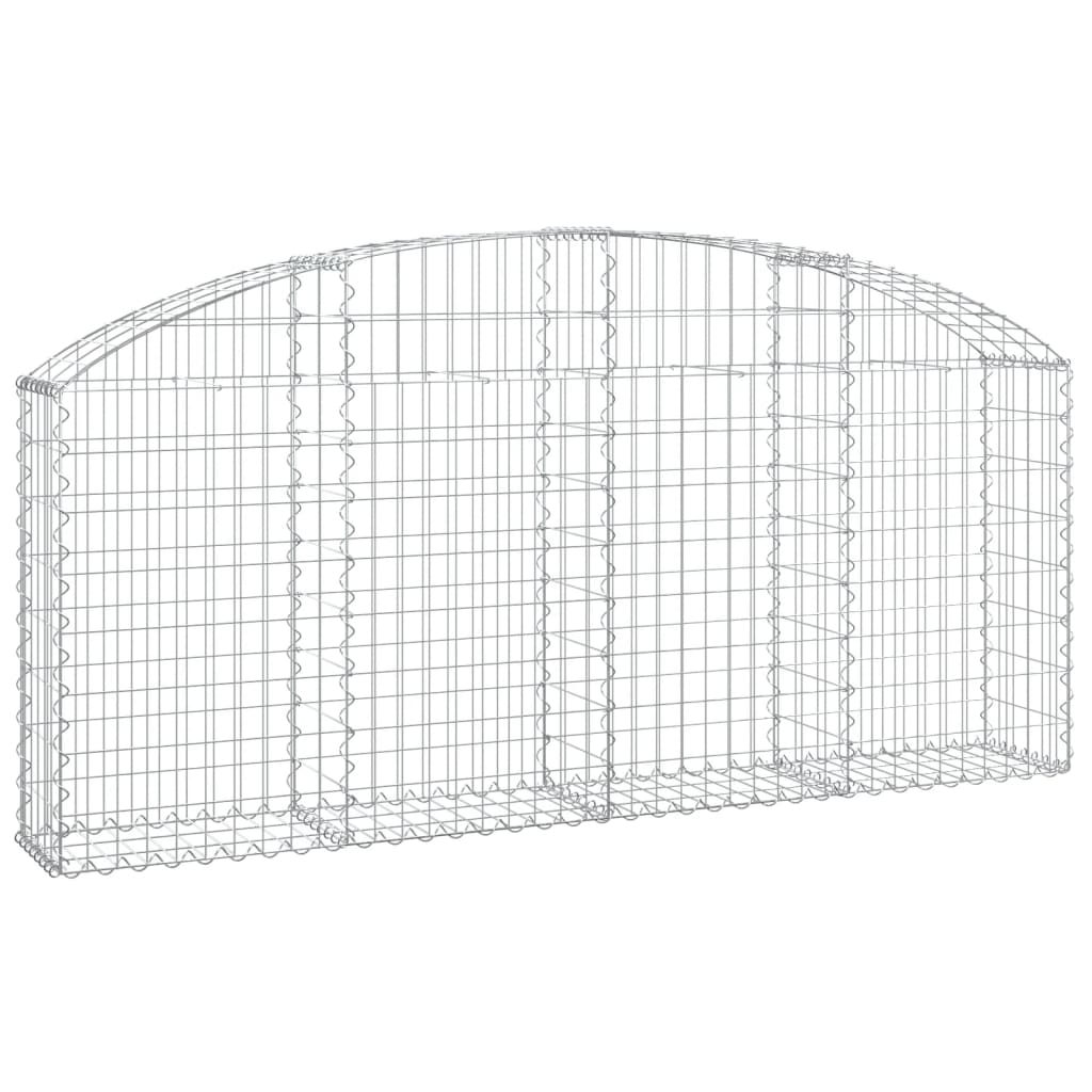 Gabione mit Hochbogen 200x30x80/100 cm Verzinktes Eisen - Pazzar.ch