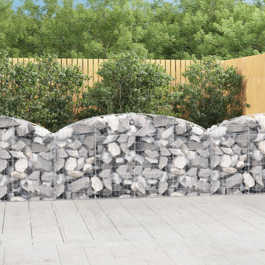 Gabione mit Hochbogen 200x30x80/100 cm Verzinktes Eisen - Pazzar.ch