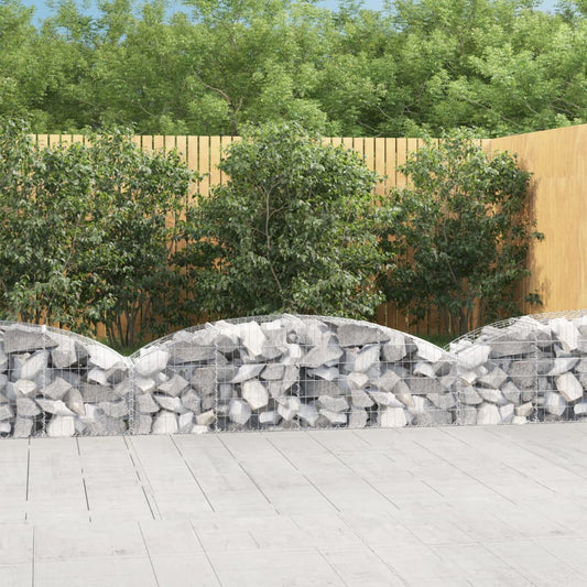 Gabione mit Hochbogen 200x50x40/60 cm Verzinktes Eisen - Pazzar.ch