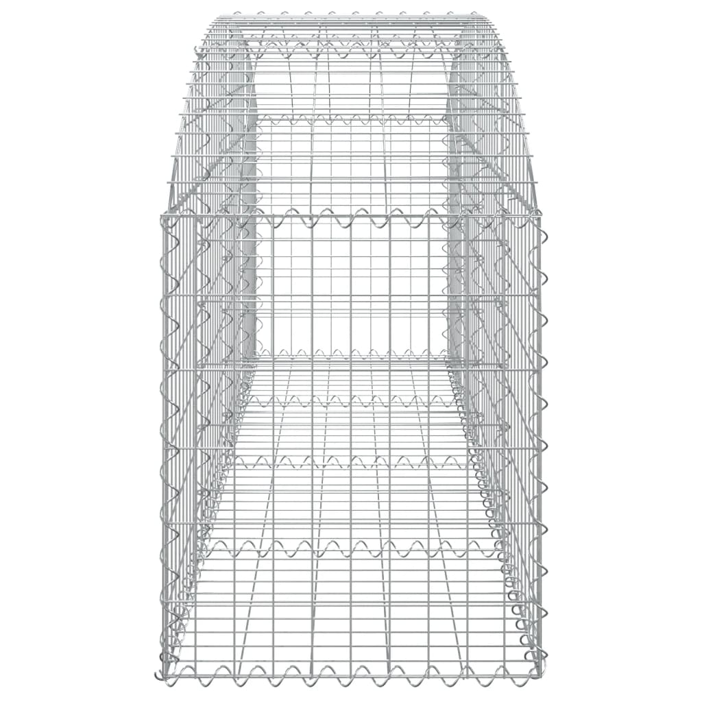 Gabione mit Hochbogen 200x50x60/80 cm Verzinktes Eisen
