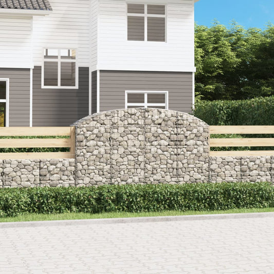 Gabione mit Hochbogen 200x50x120/140 cm Verzinktes Eisen - Pazzar.ch