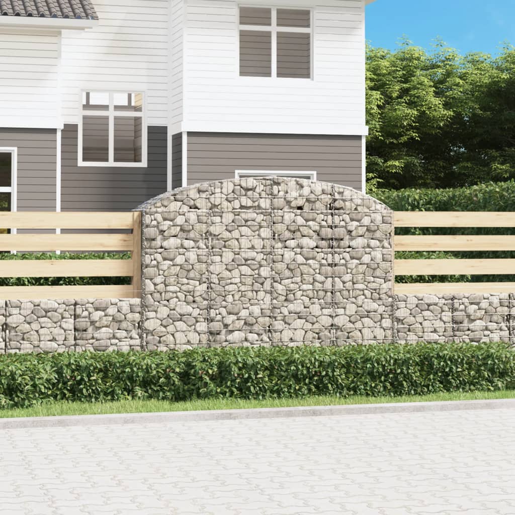 Gabione mit Hochbogen 200x50x140/160 cm Verzinktes Eisen - Pazzar.ch