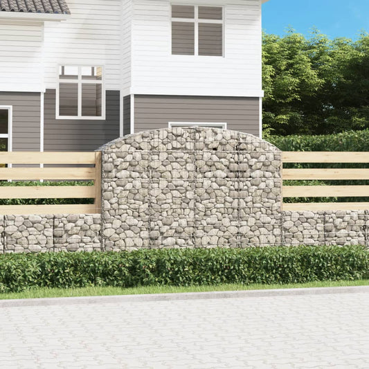 Gabione mit Hochbogen 200x50x140/160 cm Verzinktes Eisen - Pazzar.ch