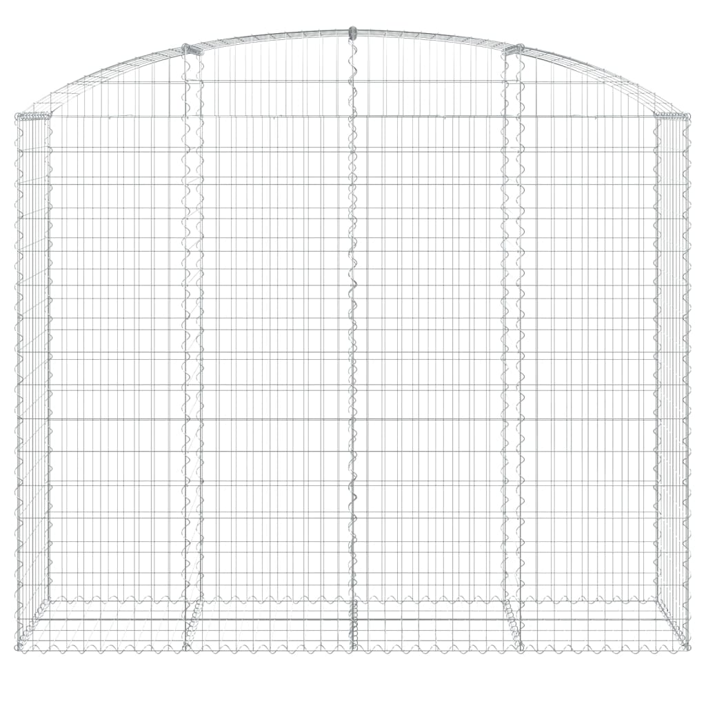 Gabione mit Hochbogen 200x50x160/180 cm Verzinktes Eisen