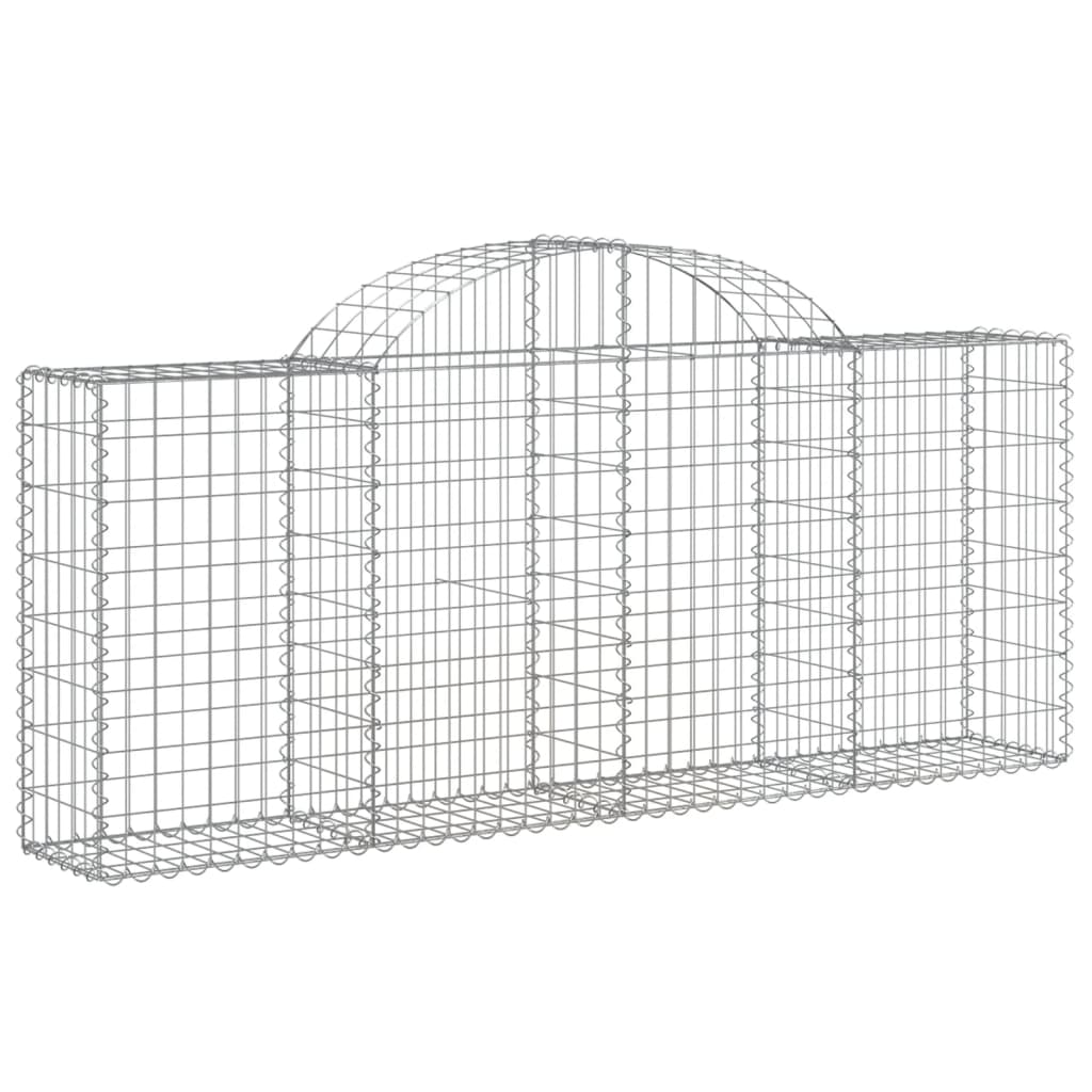 Gabione mit Hochbogen 200x30x80/100 cm Verzinktes Eisen - Pazzar.ch