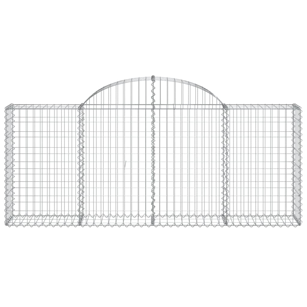 Gabione mit Hochbogen 200x30x80/100 cm Verzinktes Eisen - Pazzar.ch