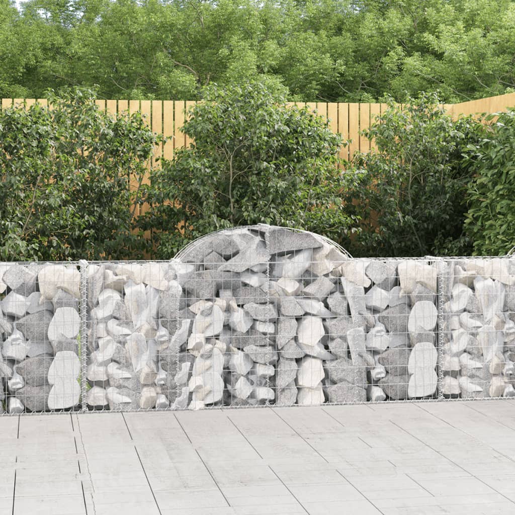 Gabione mit Hochbogen 200x30x80/100 cm Verzinktes Eisen - Pazzar.ch