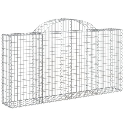Gabione mit Hochbogen 200x30x100/120 cm Verzinktes Eisen - Pazzar.ch