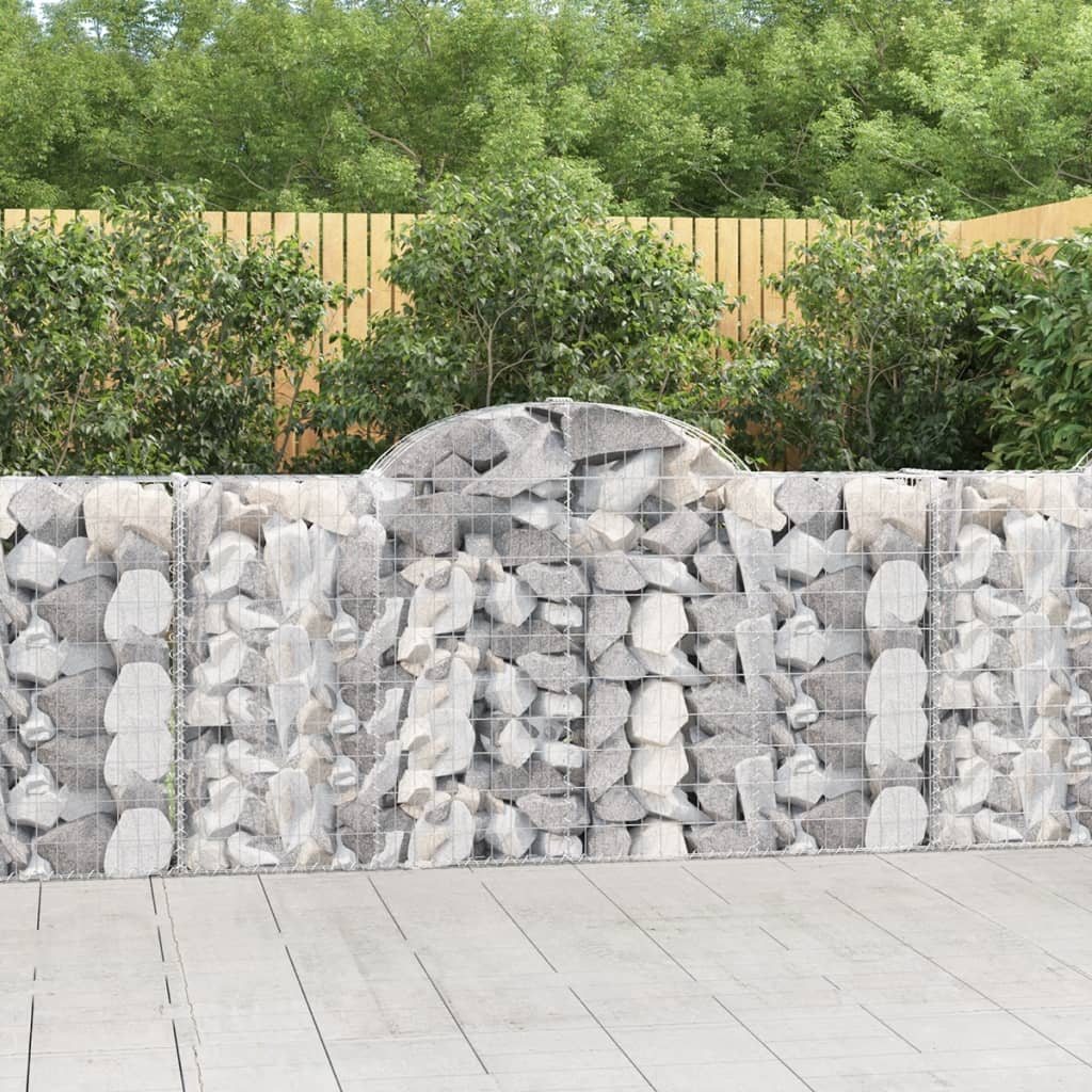 Gabione mit Hochbogen 200x30x100/120 cm Verzinktes Eisen - Pazzar.ch