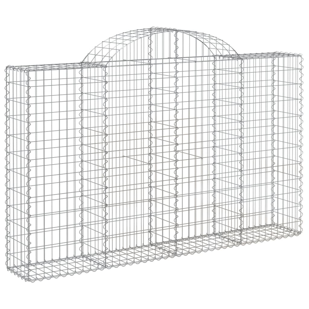 Gabione mit Hochbogen 200x30x120/140 cm Verzinktes Eisen - Pazzar.ch