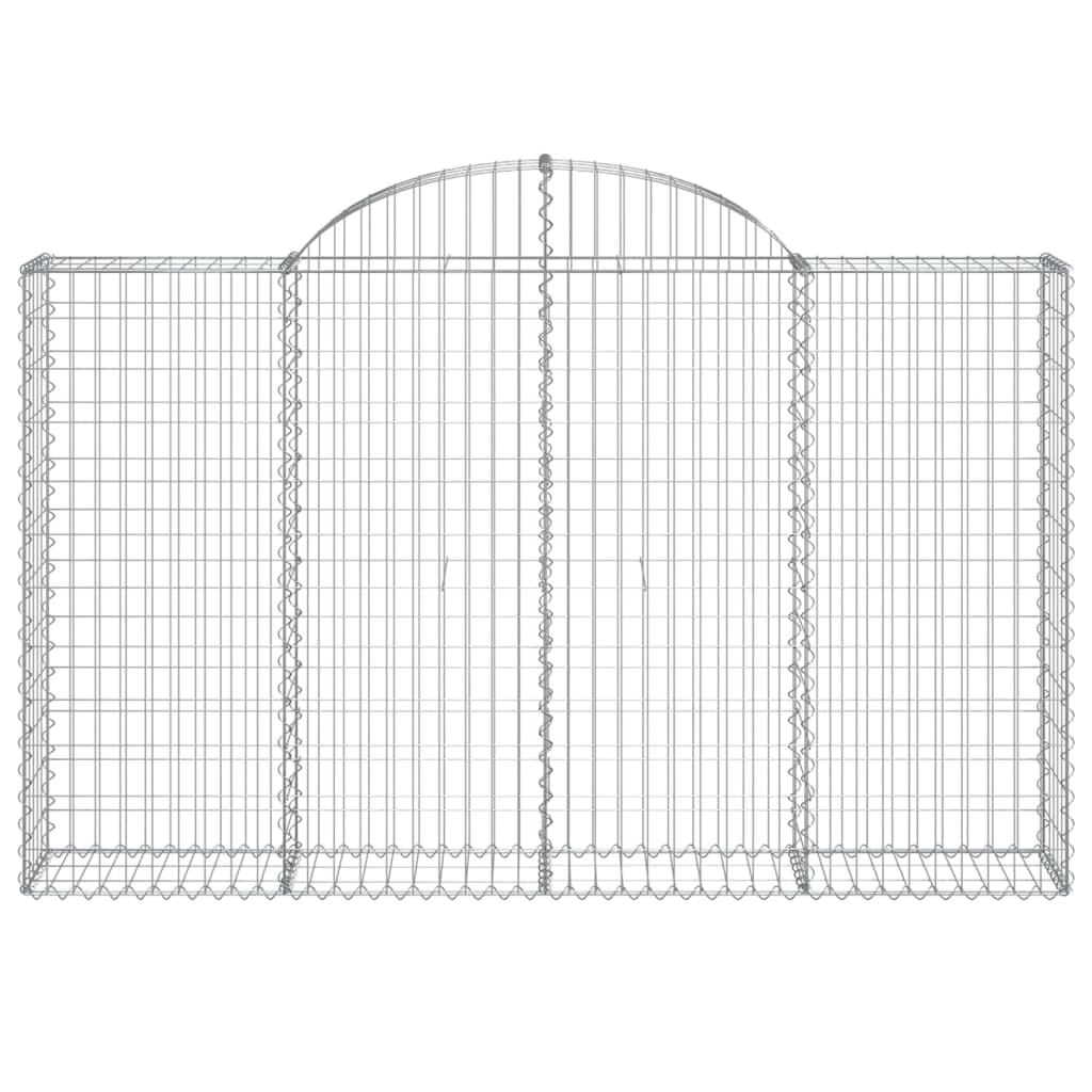 Gabione mit Hochbogen 200x30x120/140 cm Verzinktes Eisen - Pazzar.ch