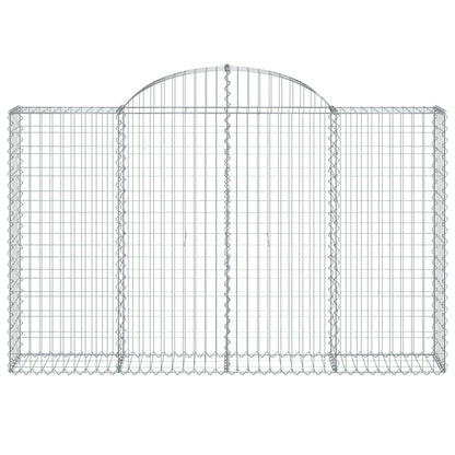 Gabione mit Hochbogen 200x30x120/140 cm Verzinktes Eisen - Pazzar.ch