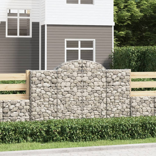 Gabione mit Hochbogen 200x30x120/140 cm Verzinktes Eisen - Pazzar.ch