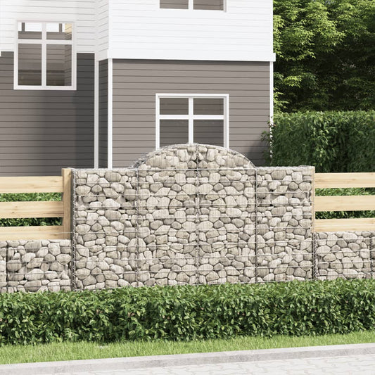 Gabione mit Hochbogen 200x50x120/140 cm Verzinktes Eisen - Pazzar.ch