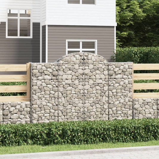 Gabione mit Hochbogen 200x50x140/160 cm Verzinktes Eisen - Pazzar.ch