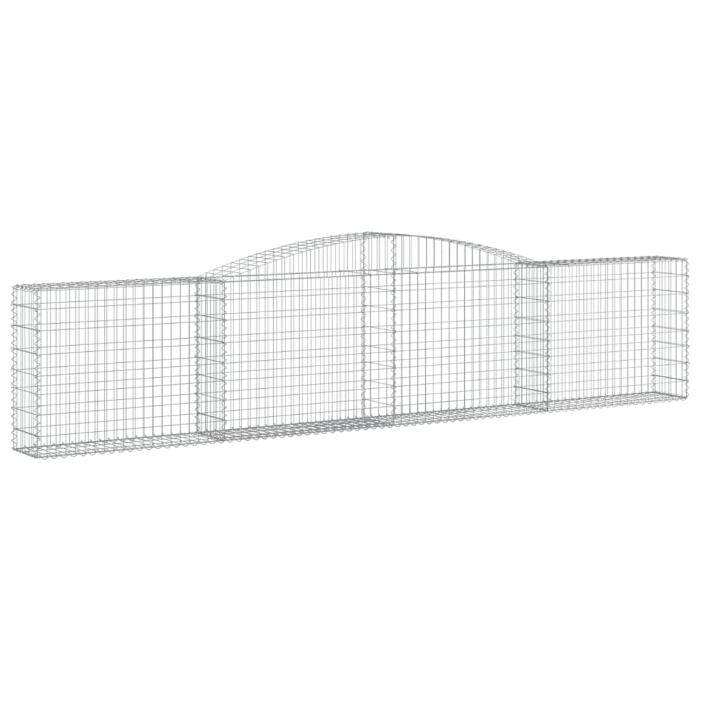 Gabione mit Hochbogen 400x30x80/100 cm Verzinktes Eisen