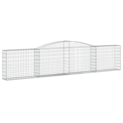 Gabione mit Hochbogen 400x30x80/100 cm Verzinktes Eisen - Pazzar.ch