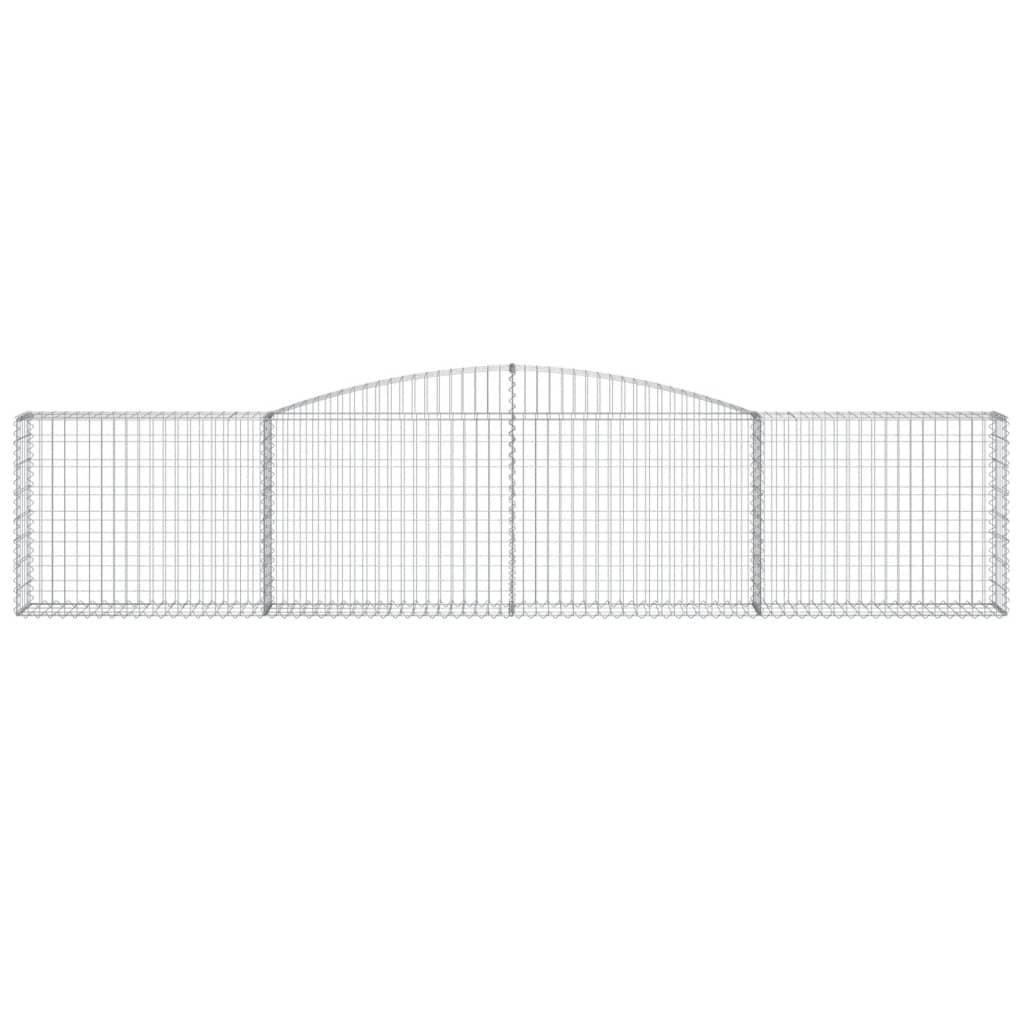 Gabione mit Hochbogen 400x30x80/100 cm Verzinktes Eisen