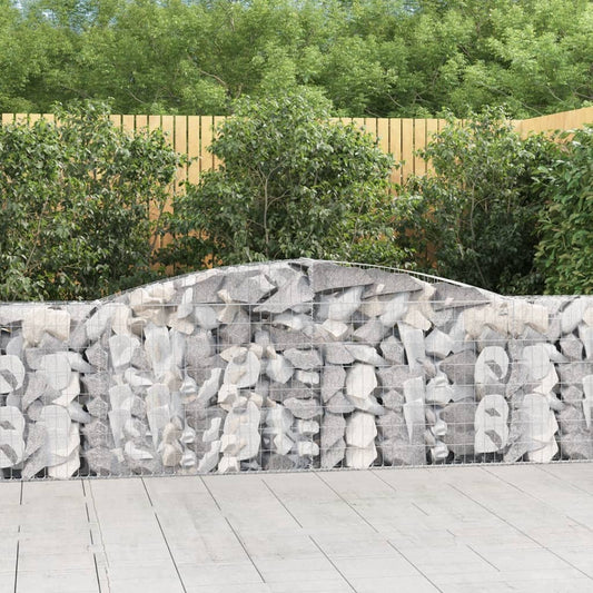 Gabione mit Hochbogen 400x30x80/100 cm Verzinktes Eisen - Pazzar.ch