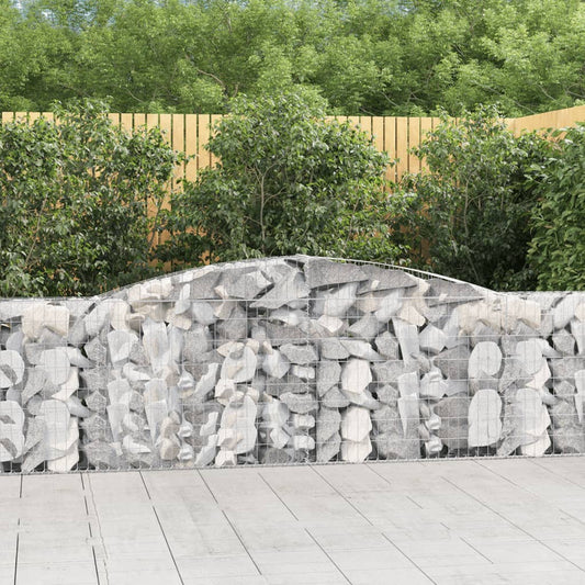 Gabione mit Hochbogen 400x30x100/120 cm Verzinktes Eisen - Pazzar.ch