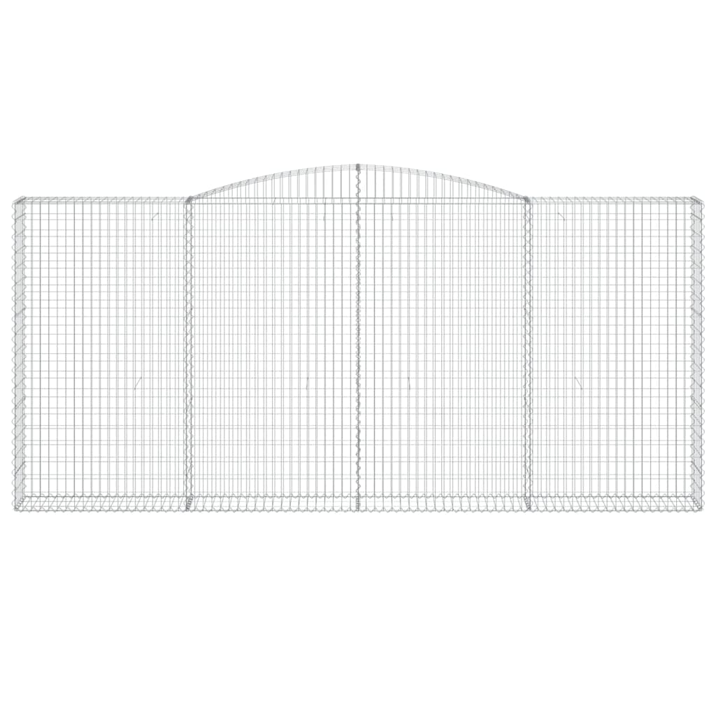Gabione mit Hochbogen 400x30x180/200 cm Verzinktes Eisen