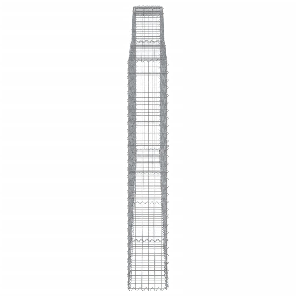 Gabione mit Hochbogen 400x30x180/200 cm Verzinktes Eisen