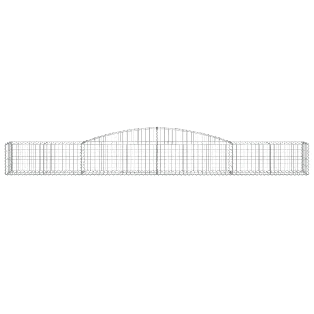 Gabione mit Hochbogen 400x50x40/60 cm Verzinktes Eisen