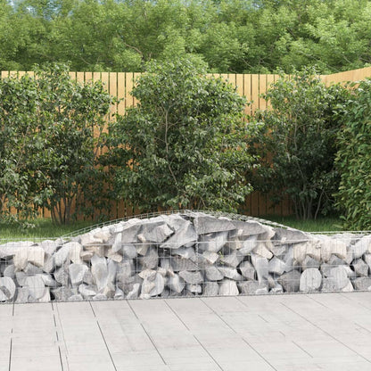 Gabione mit Hochbogen 400x50x40/60 cm Verzinktes Eisen - Pazzar.ch