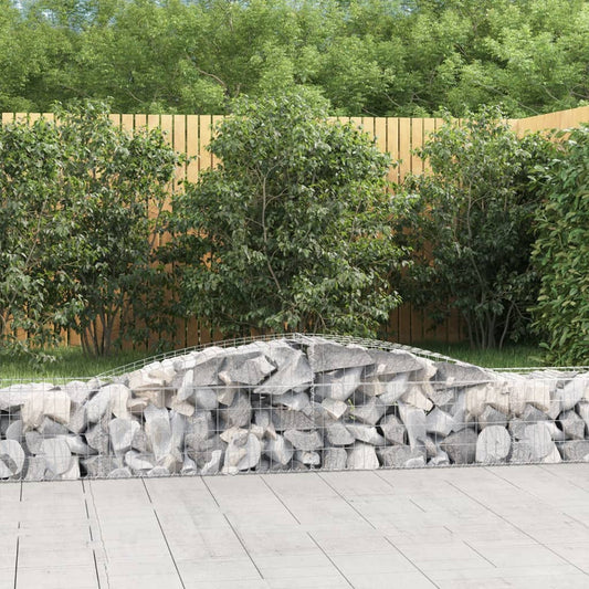 Gabione mit Hochbogen 400x50x40/60 cm Verzinktes Eisen - Pazzar.ch