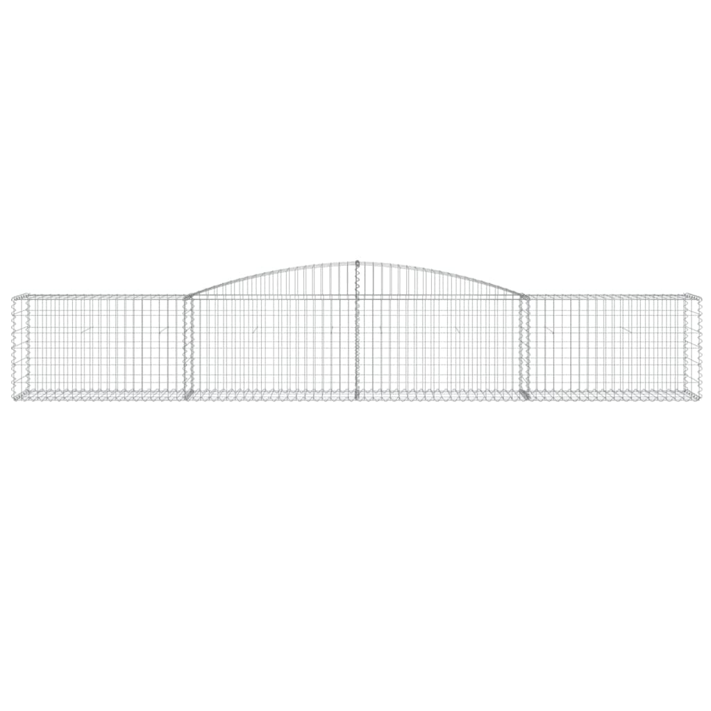 Gabione mit Hochbogen 400x50x60/80 cm Verzinktes Eisen