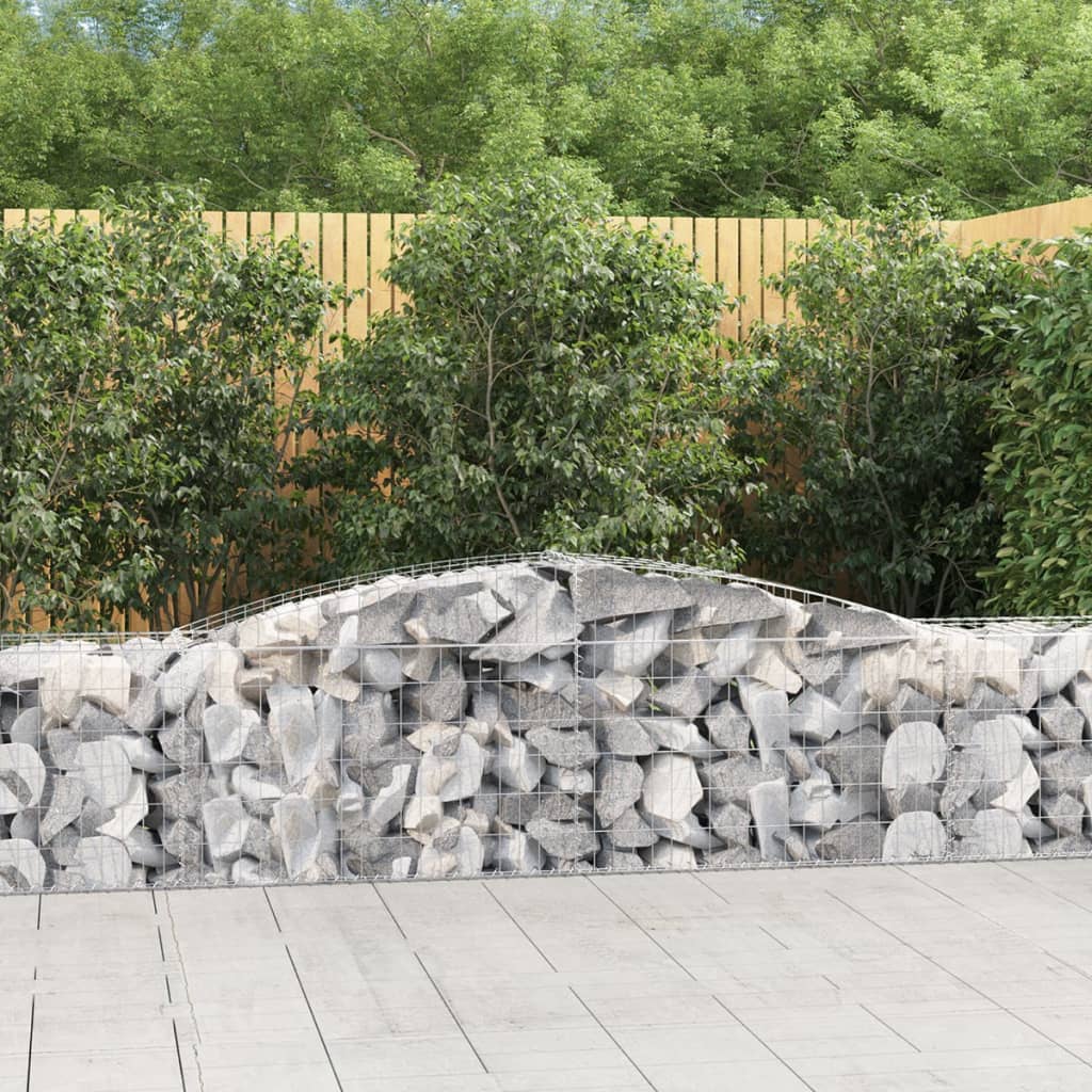 Gabione mit Hochbogen 400x50x60/80 cm Verzinktes Eisen - Pazzar.ch