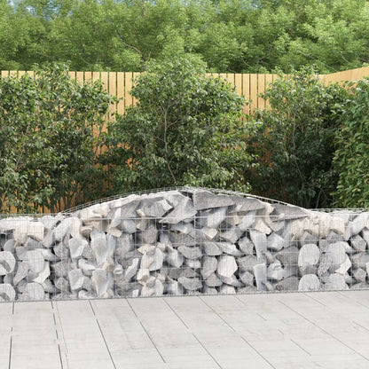 Gabione mit Hochbogen 400x50x60/80 cm Verzinktes Eisen - Pazzar.ch