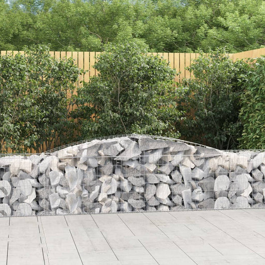Gabione mit Hochbogen 400x50x60/80 cm Verzinktes Eisen - Pazzar.ch
