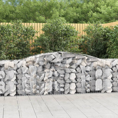 Gabione mit Hochbogen 400x50x80/100 cm Verzinktes Eisen - Pazzar.ch