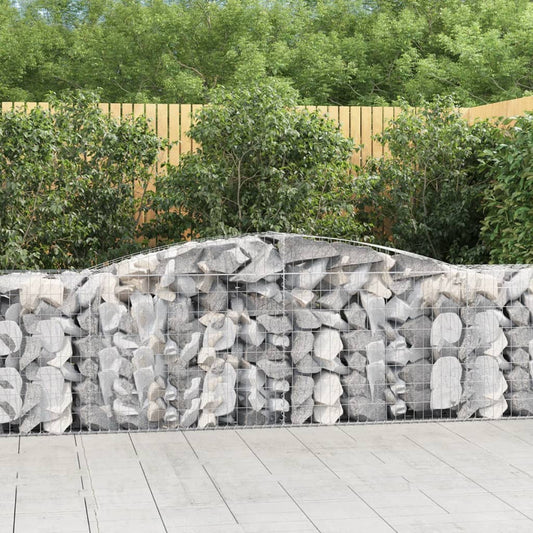 Gabione mit Hochbogen 400x50x80/100 cm Verzinktes Eisen - Pazzar.ch