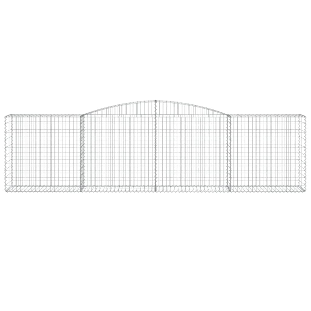 Gabione mit Hochbogen 400x50x100/120 cm Verzinktes Eisen