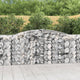 Gabione mit Hochbogen 400x50x100/120 cm Verzinktes Eisen