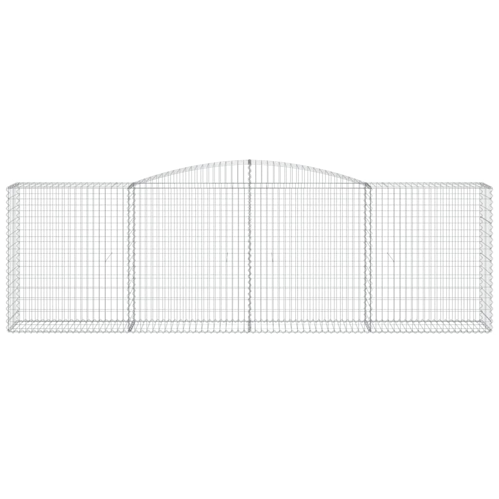 Gabione mit Hochbogen 400x50x120/140 cm Verzinktes Eisen