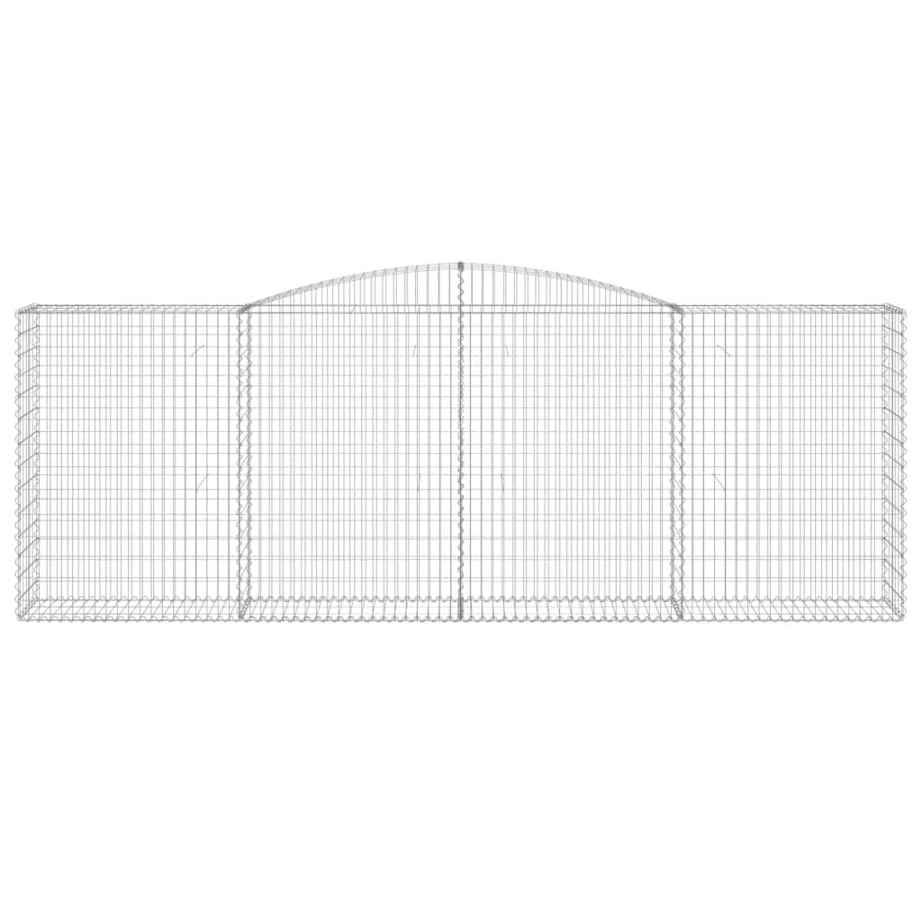 Gabione mit Hochbogen 400x50x140/160 cm Verzinktes Eisen