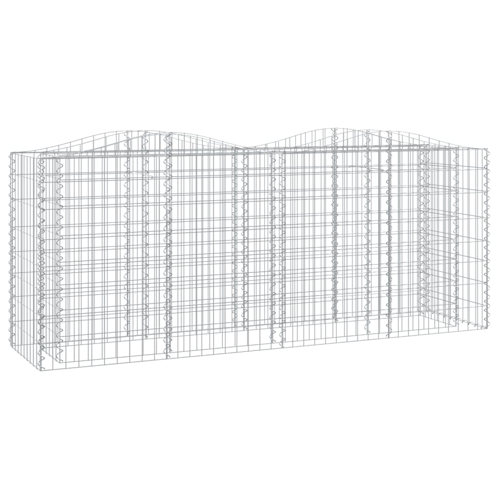 Gabionen-Hochbeet mit Hochbogen 200x50x100 cm Verzinktes Eisen