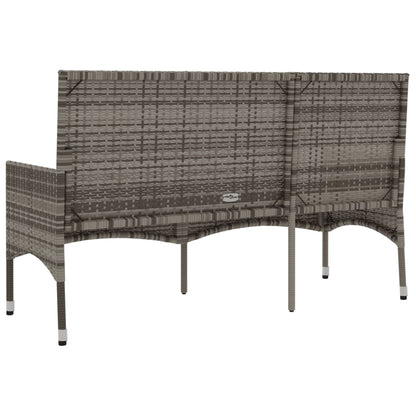 Gartenbank 3-Sitzer mit Kissen Grau Poly Rattan - Pazzar.ch