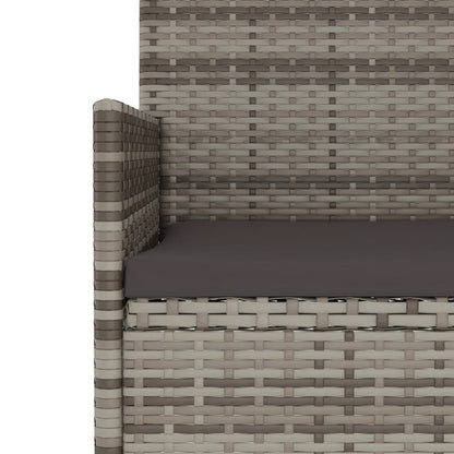 Gartenbank 3-Sitzer mit Kissen Grau Poly Rattan - Pazzar.ch
