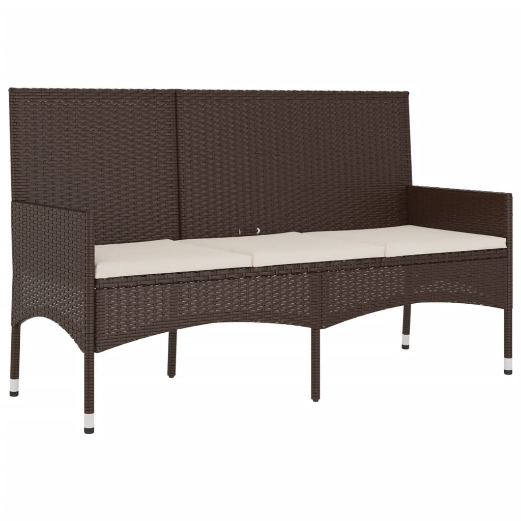 4-tlg. Garten-Lounge-Set mit Kissen Braun Poly Rattan - Pazzar.ch