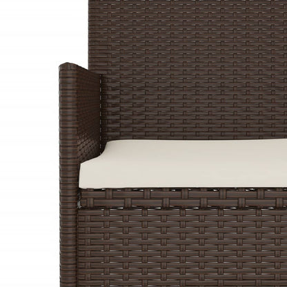 4-tlg. Garten-Lounge-Set mit Kissen Braun Poly Rattan - Pazzar.ch