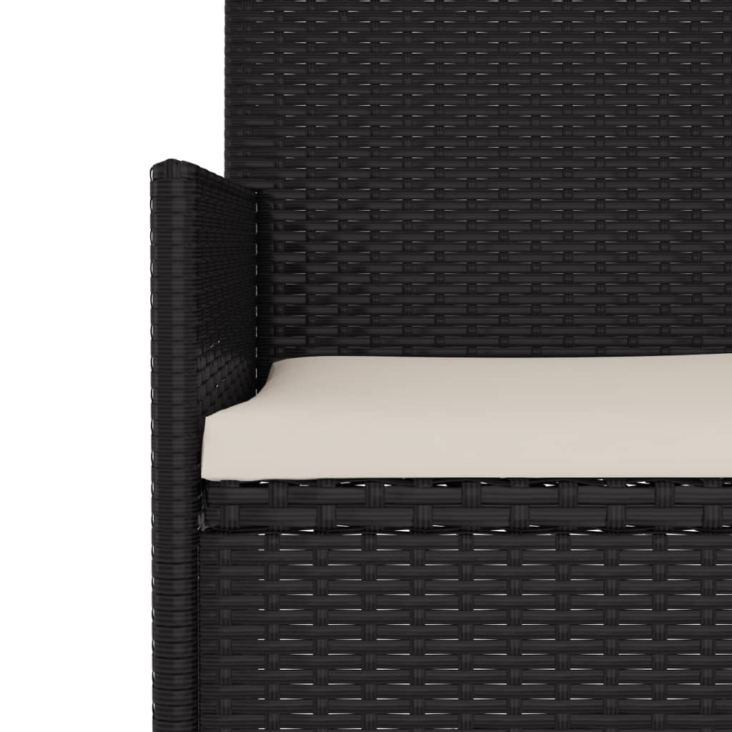 4-tlg. Garten-Lounge-Set mit Kissen Schwarz Poly Rattan - Pazzar.ch