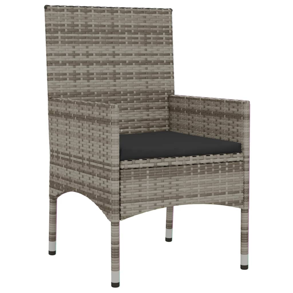 4-tlg. Garten-Lounge-Set mit Kissen Grau Poly Rattan - Pazzar.ch