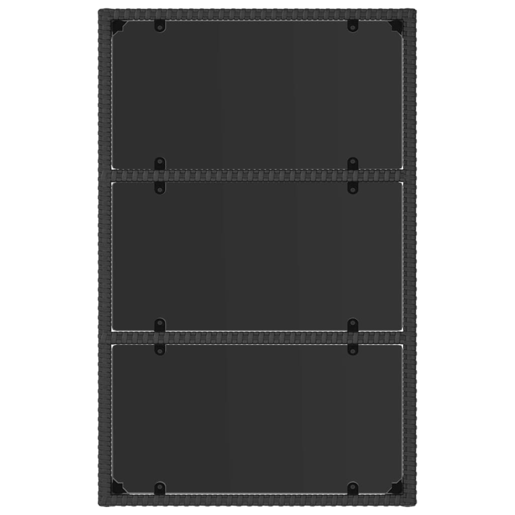 4-tlg. Garten-Lounge-Set mit Kissen Schwarz Poly Rattan
